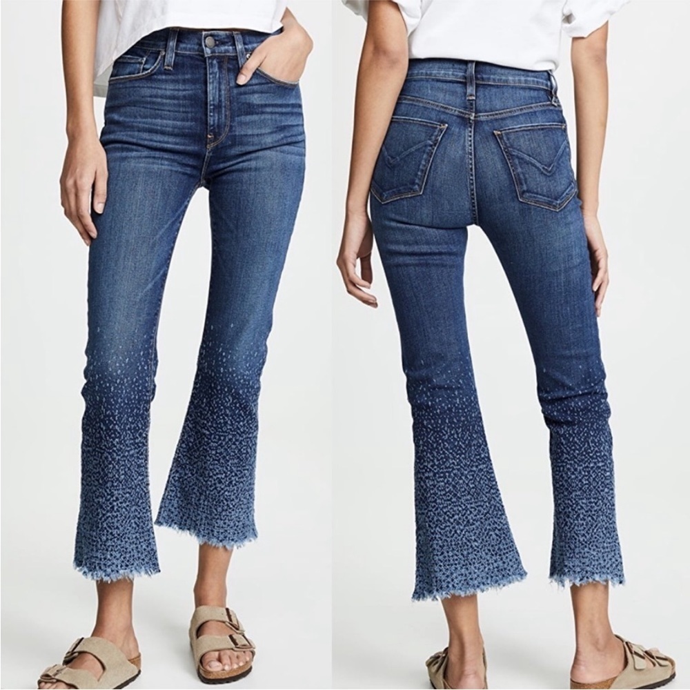 Hudson Holly Flare‎ High Rise Cropped Raw Hem Jeans